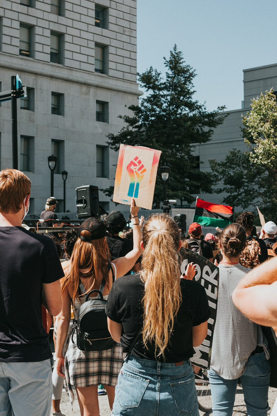 teenagers in political rally